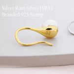 Genuine Freshwater Pearl Hook Earrings in Sterling Silver, Natural Freshwater Pearls, Silver or Gold, Ivory Pearl