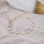 Sterling Silver Freshwater Pearl Bracelet, Silver or Gold, Genuine Fresh Water Pearls, Natural Pearl Bracelet, Ivory Pearls, Satellite Chain