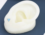 Pastel Blue Triangle Stud Earrings in Sterling Silver with Hand Painted Enamel, Pastel Blue Stud, Tiny Triangle Stud