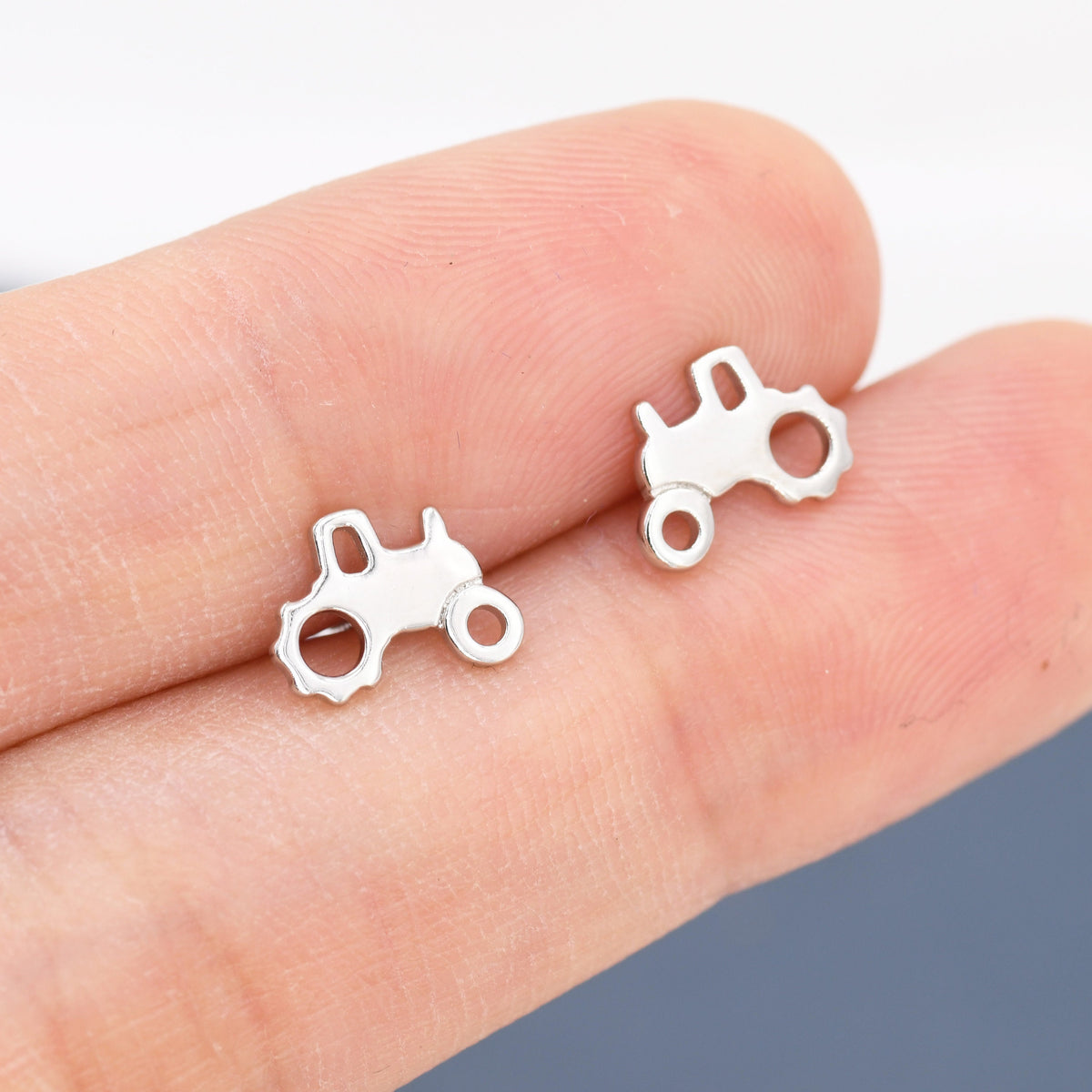 Tractor Stud Earrings in Sterling Silver, Silver, Gold or Rose Gold, Tiny Tractor Earrings, Small Earrings, Farm Earrings