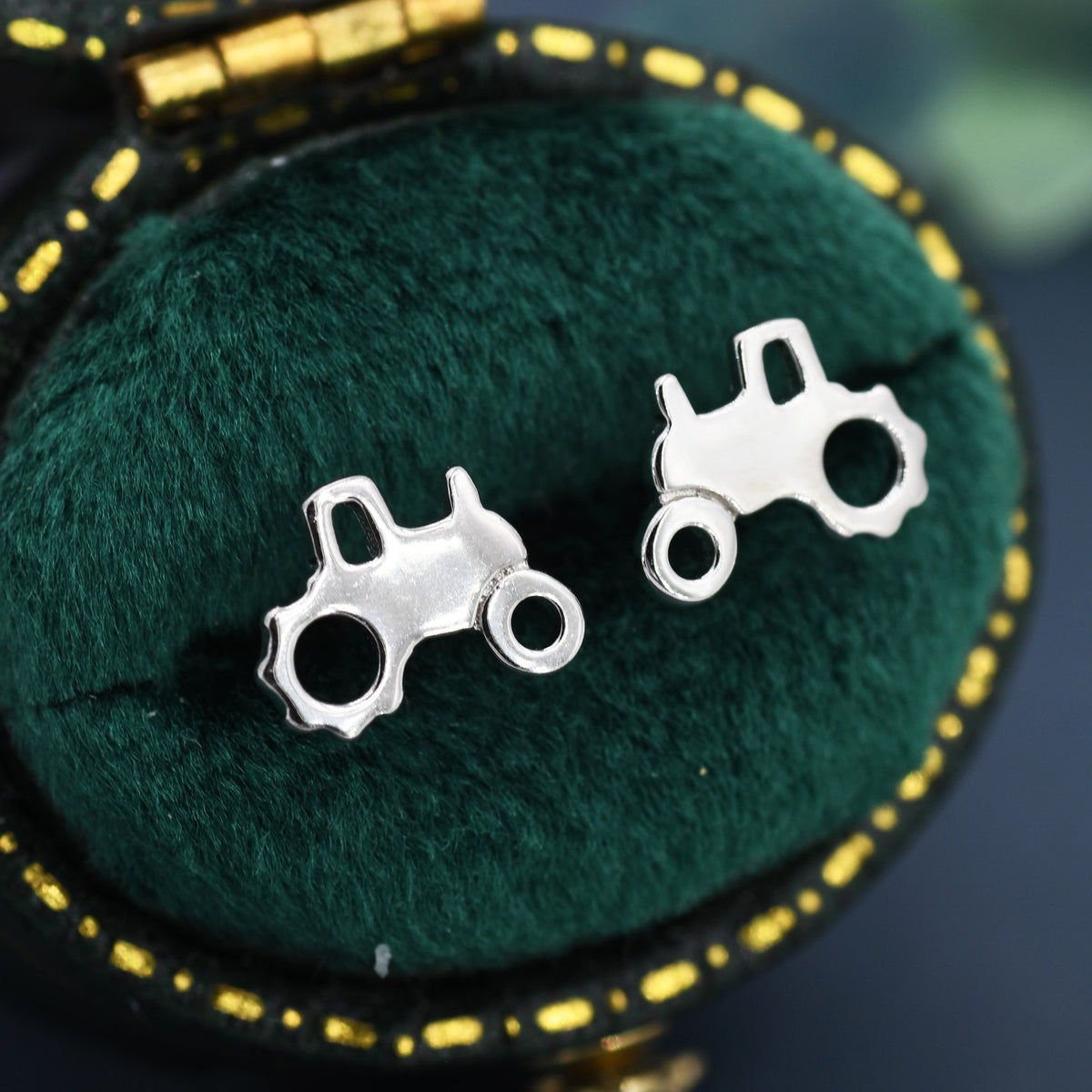 Tractor Stud Earrings in Sterling Silver, Silver, Gold or Rose Gold, Tiny Tractor Earrings, Small Earrings, Farm Earrings