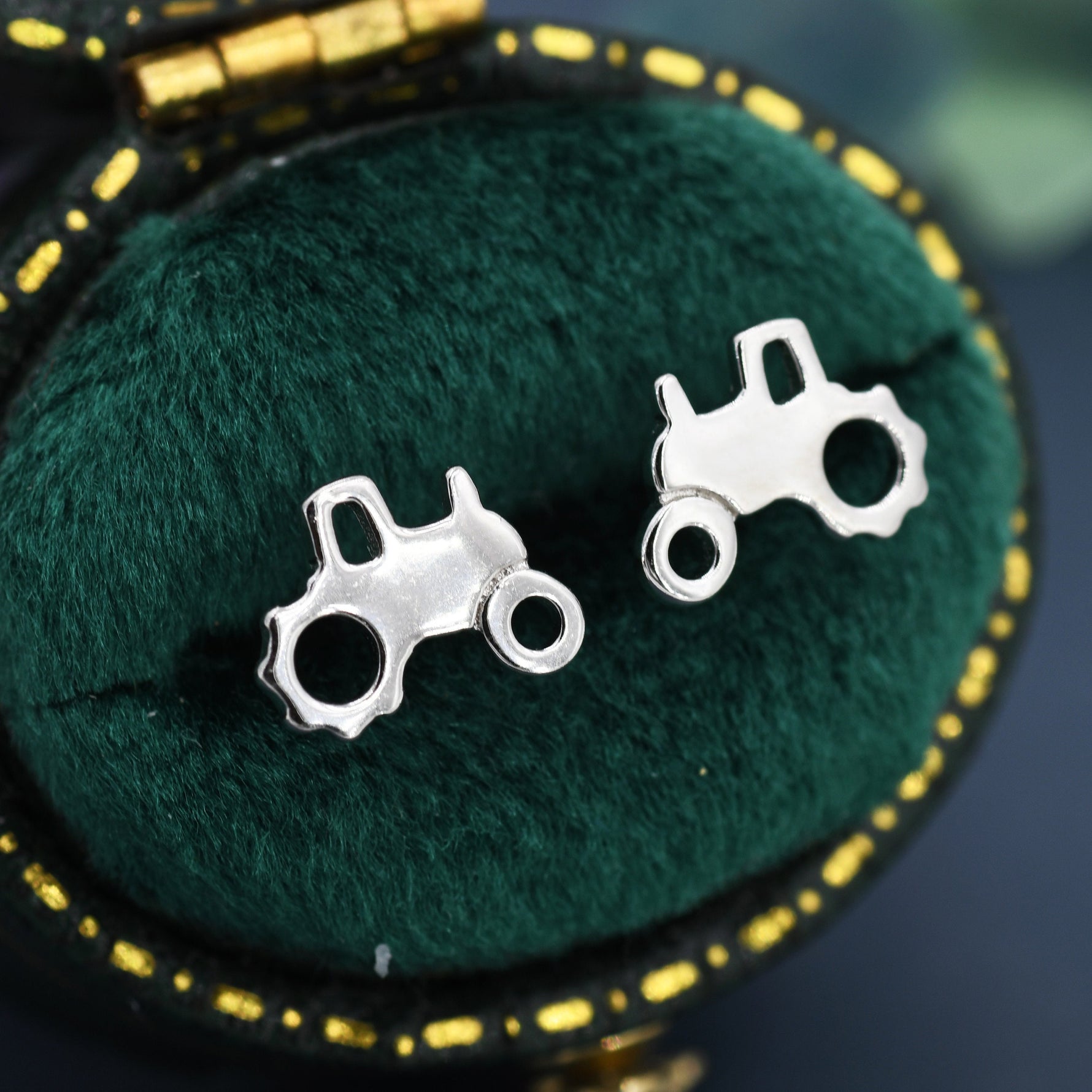 Tractor Stud Earrings in Sterling Silver, Silver, Gold or Rose Gold, Tiny Tractor Earrings, Small Earrings, Farm Earrings