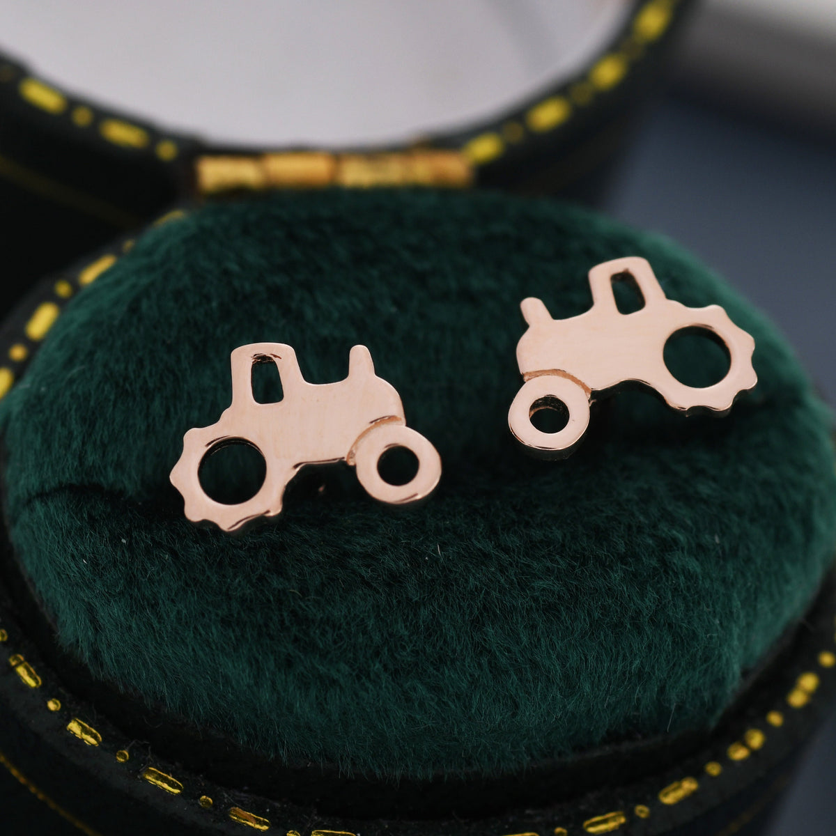 Tractor Stud Earrings in Sterling Silver, Silver, Gold or Rose Gold, Tiny Tractor Earrings, Small Earrings, Farm Earrings