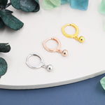Dangle Ball Hoop Earrings in Sterling Silver, Dangle Hoop Earrings, Silver, Gold or Rose Gold? Silver Ball Huggie Hoops