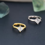 Single CZ Crystal Huggie Hoop in Sterling Silver, Silver or Gold, Minimalist Simple Hoop Earrings