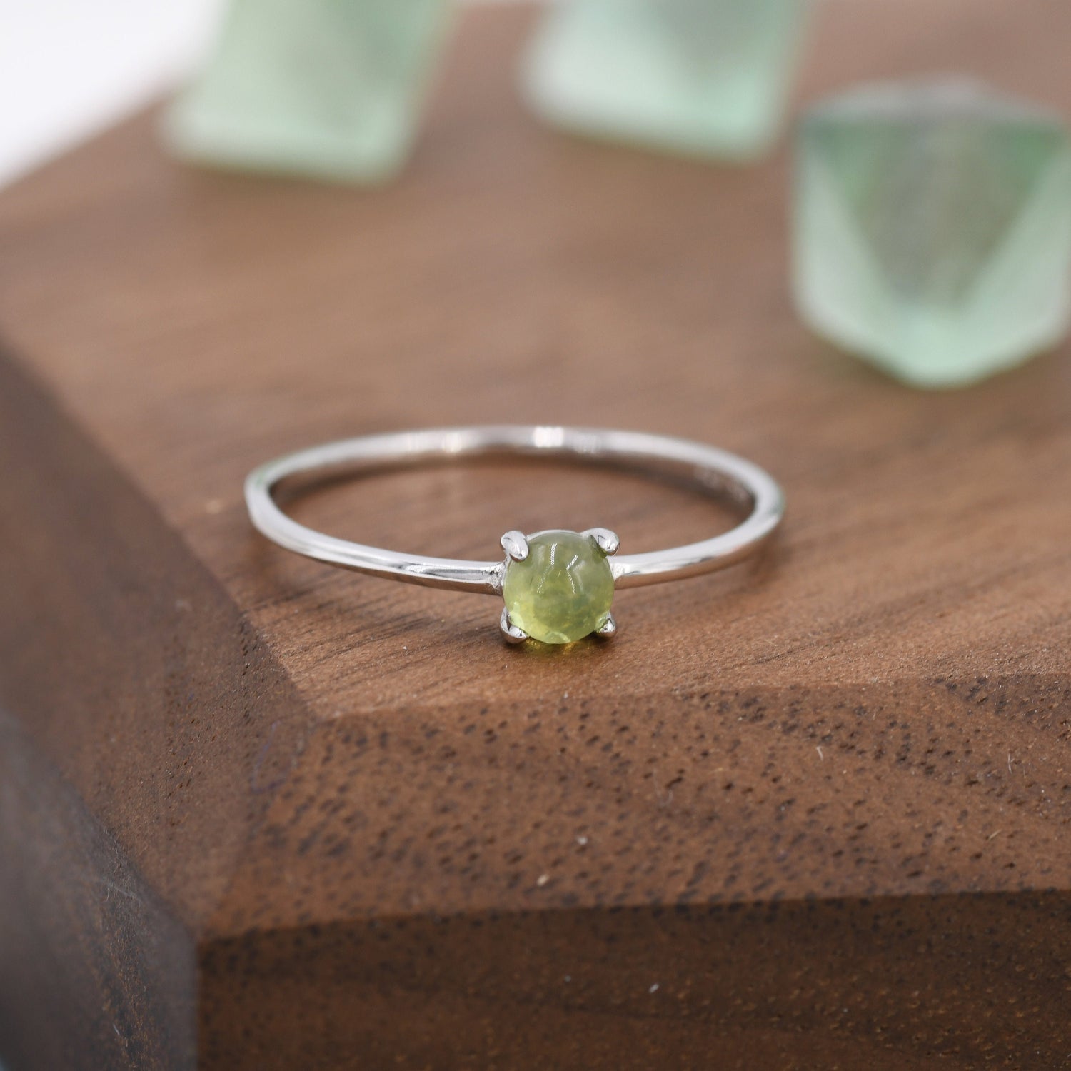 4mm Peridot Gemstone Ring