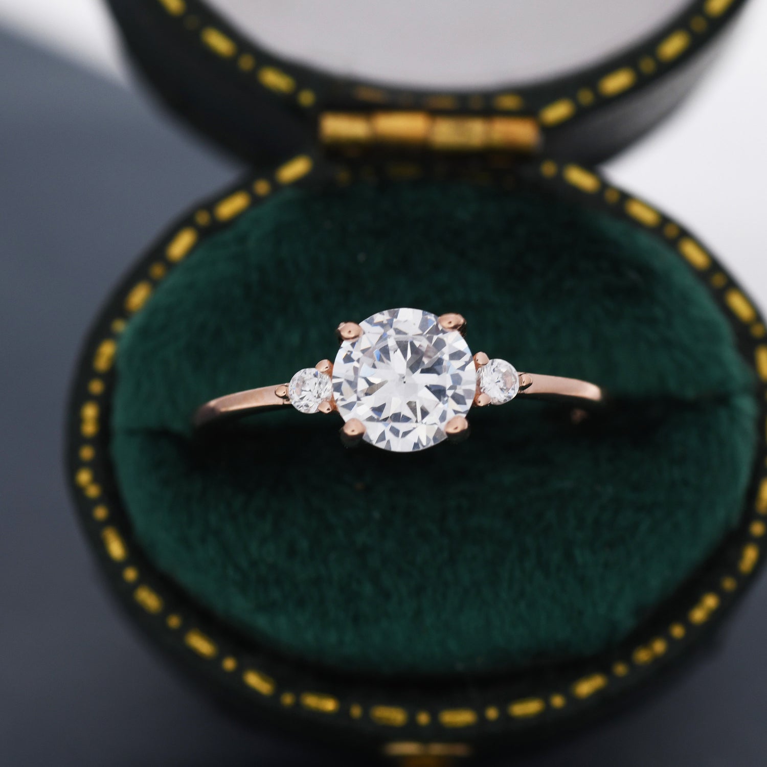 1 Carat CZ Ring in Sterling Silver, Silver, Gold or Rose Gold, Diamond Ring, Vintage Inspired, Engagement Ring, US 5 - 8
