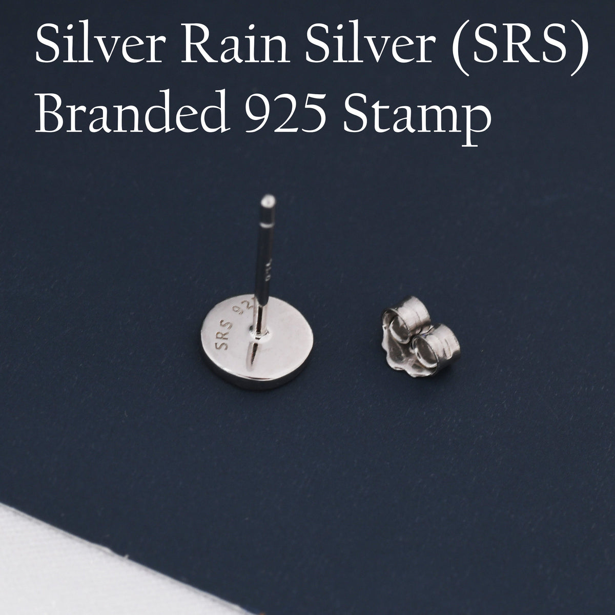 Blue Circle Dot Stud Earrings in Sterling Silver with Hand Painted Enamel, Pastel Stud, Enamel Dot, 6mm