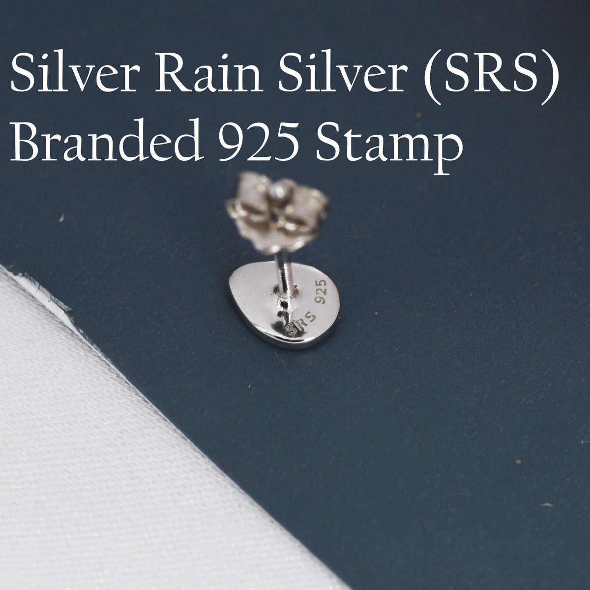 Black Droplet Dot Stud Earrings in Sterling Silver with Hand Painted Enamel, Black Stud, Enamel Droplet, Drop Shape
