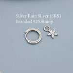 Flower CZ Huggie Hoop in Sterling Silver, Opal Blue or Opal Pink Flower Hoops, Silver or Gold, Detachable and Interchangeable Flower Charms