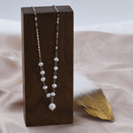 Genuine Pearl Beaded Necklace in Sterling Silver, Silver or Gold , Genuine Freshwater Pearls, Pearl Necklace, Y Necklace