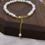 Sterling Silver Freshwater Pearl Beaded Bracelet, Silver or Gold, Genuine Fresh Water Pearls, Natural Pearl Bracelet, Ivory Pearls