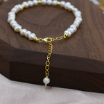 Freshwater Pearl and Silver Bead Bracelet