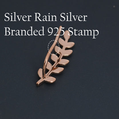 Leaf crawler Earrings in Sterling Silver, Silver, Gold or Rose Gold, Olive Branch Climber Earrings, Nature Inspired Ear Climbers