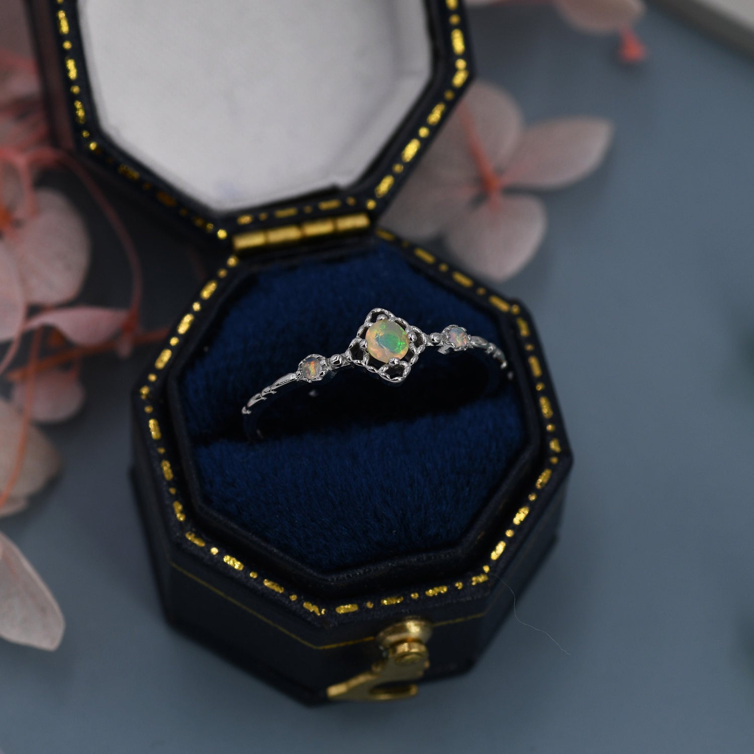 Vintage Opal Trio Gemstone Ring