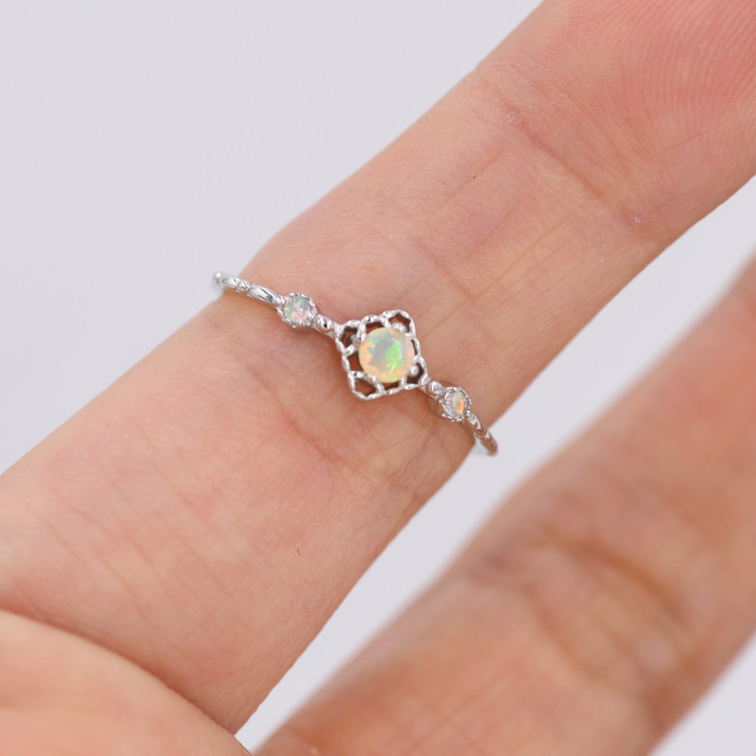 Vintage Opal Trio Gemstone Ring