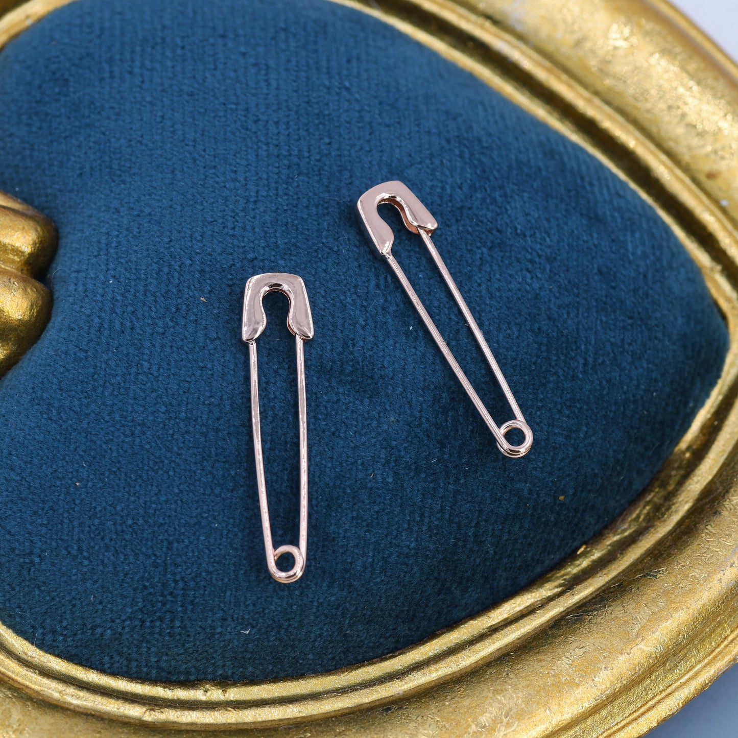 Safety Pin Pull Through Drop Earrings in Sterling Silver, Silver, Gold and Rose Gold, Fun Quirky Punk Rock Jewellery