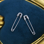 Safety Pin Pull Through Drop Earrings in Sterling Silver, Silver, Gold and Rose Gold, Fun Quirky Punk Rock Jewellery