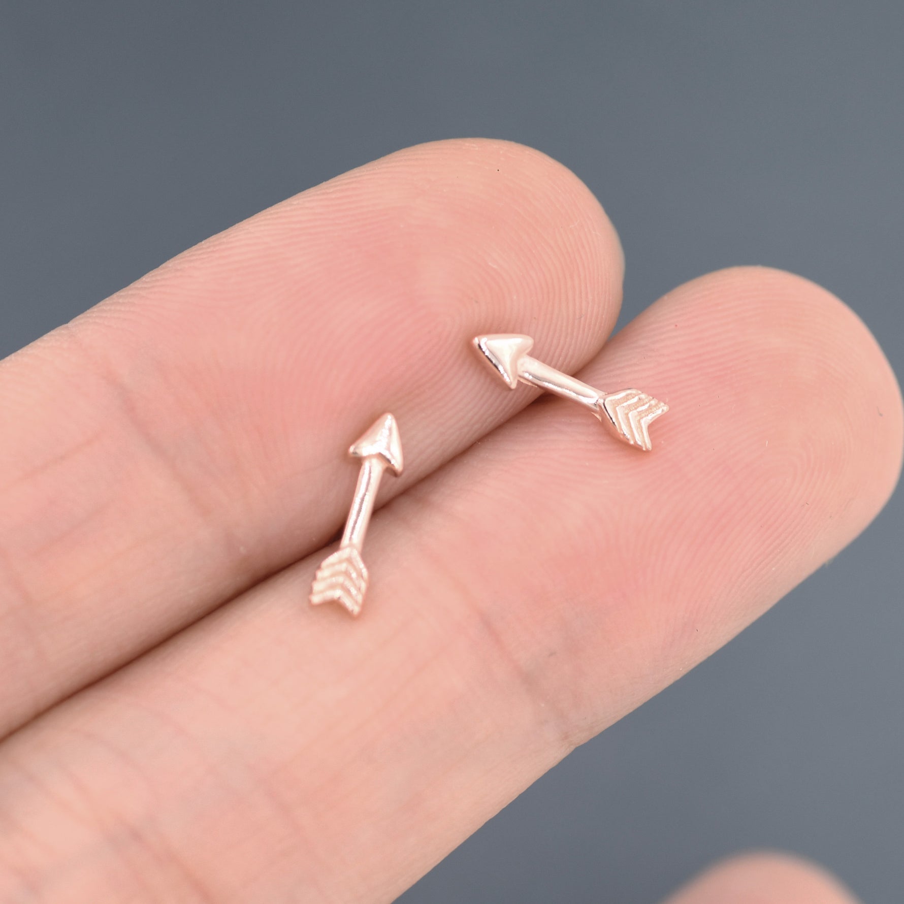 Sterling Silver Tiny Little Arrow Stud Earrings, Silver or Gold, Dainty, Cute, Quirky and Fun Jewellery