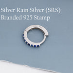 Sapphire Blue CZ Huggie Hoop in Sterling Silver Minimalist Simple Hoop Earrings, Sapphire Hoops, Blue Hoops, Skinny Hoops, Stacking Earrings