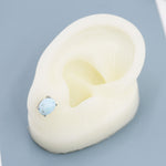 Genuine Larimar Stone Oval Stud Earrings in Sterling Silver, Blue Larimar Stud, Natural Semi-Precious Gemstones, Minimalist Earrings