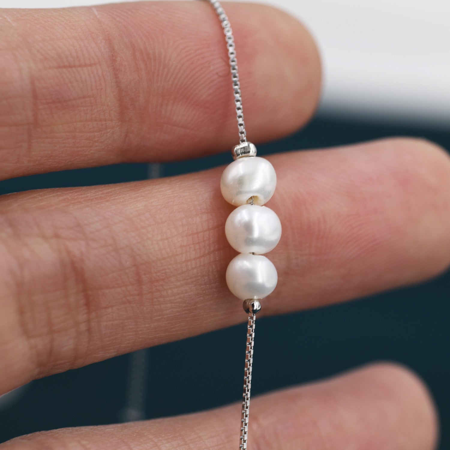 Keshi Pearl Station Bracelet
