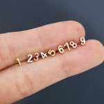 ONE Tiny Number Stud Earring in Sterling Silver, Silver, Rose Gold, Gold, Personalised, Stacking Earrings, Extra Tiny