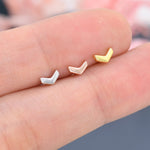 Sterling Silver Extra Tiny Chevron Stud Earrings, Silver, Gold or Rose Gold, Small Triangle Earrings, Arrow Earrings, Stacking Earrings,