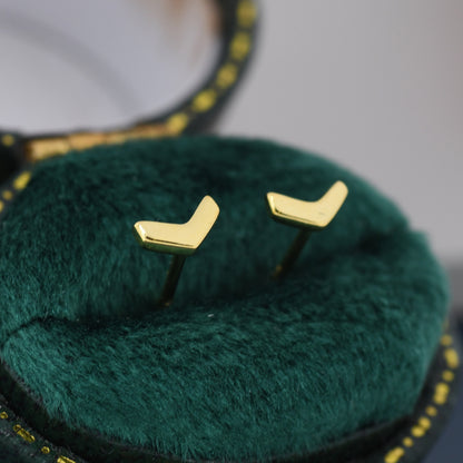 Sterling Silver Extra Tiny Chevron Stud Earrings, Silver, Gold or Rose Gold, Small Triangle Earrings, Arrow Earrings, Stacking Earrings,