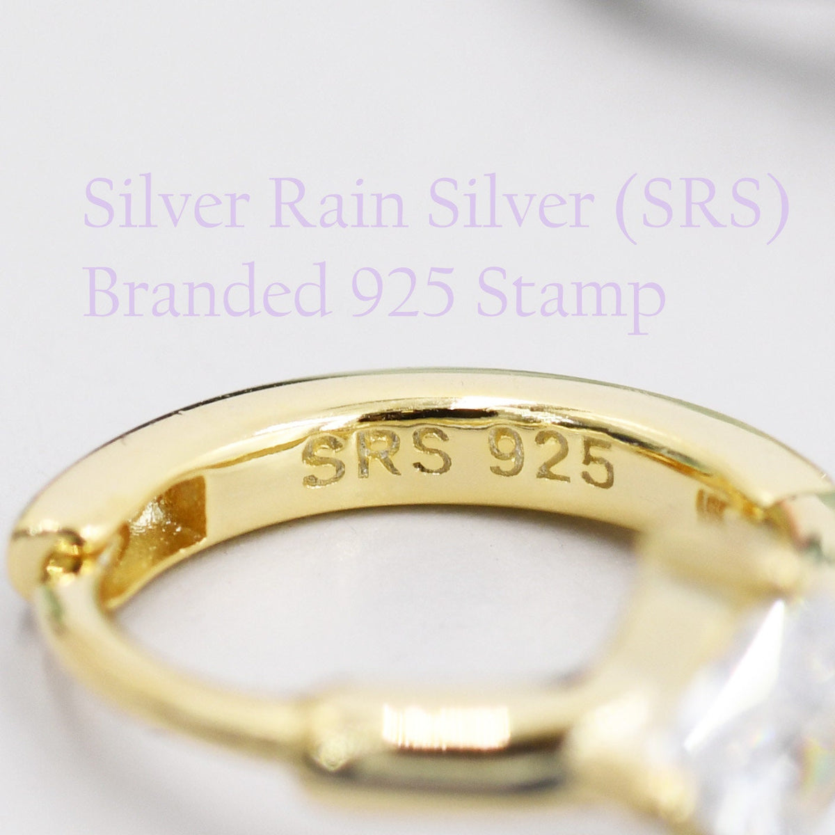 Single CZ Crystal Huggie Hoop in Sterling Silver, Silver or Gold, Minimalist Simple Hoop Earrings