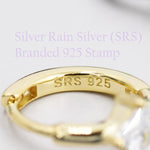 Single CZ Crystal Huggie Hoop in Sterling Silver, Silver or Gold, Minimalist Simple Hoop Earrings
