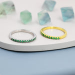 Emerald Green CZ Half Eternity Ring