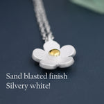 Tiny Forget Me Not Flower Pendant Necklace in Sterling Silver, Nature Inspired Flower Necklace , Botanical