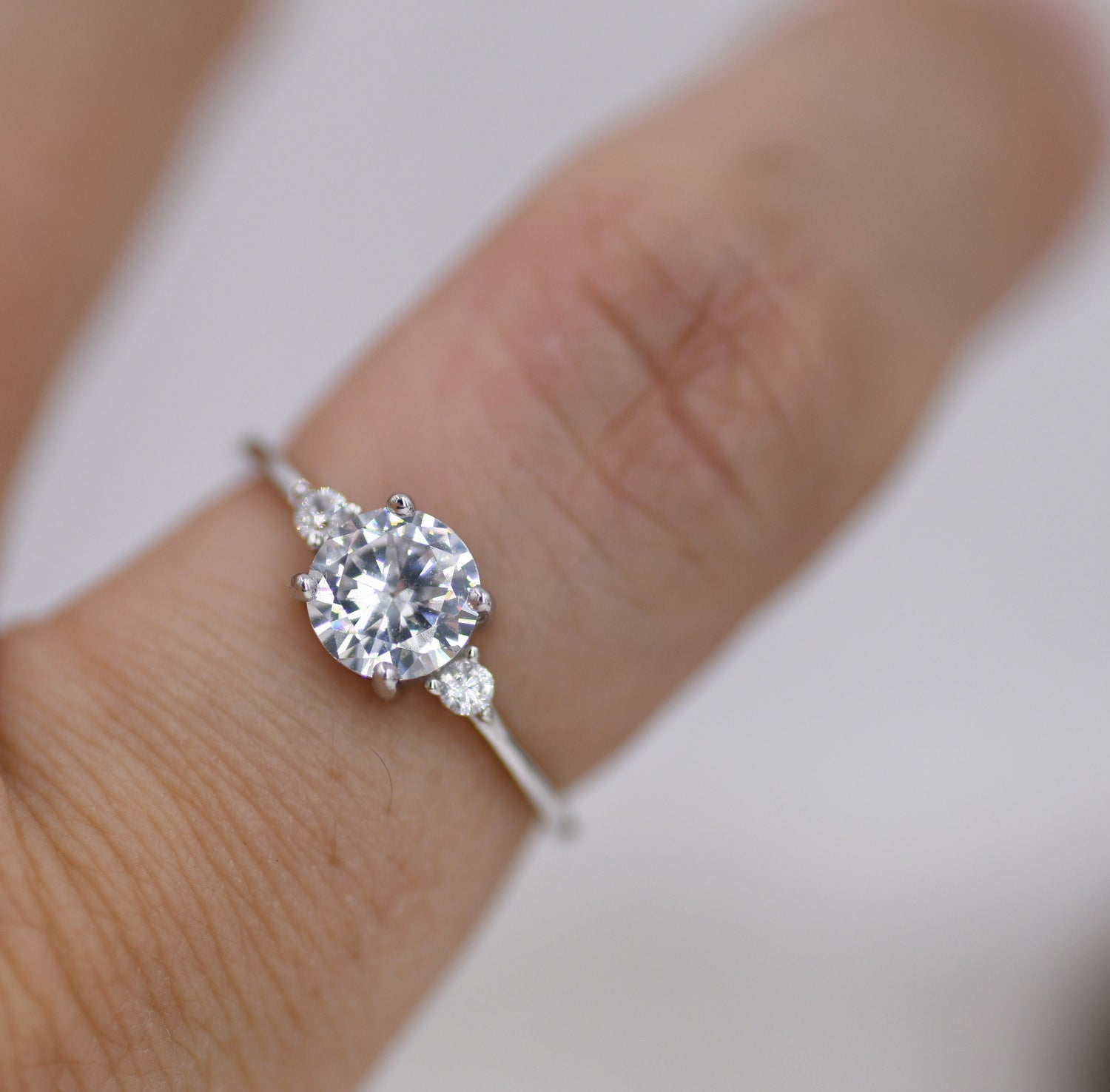 1 Carat CZ Ring in Sterling Silver, Silver, Gold or Rose Gold, Diamond Ring, Vintage Inspired, Engagement Ring, US 5 - 8