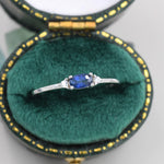 Natural Sapphire Ring in Sterling Silver, Genuine Blue Sapphire Ring, Dainty Gemstone Ring, US 5-8