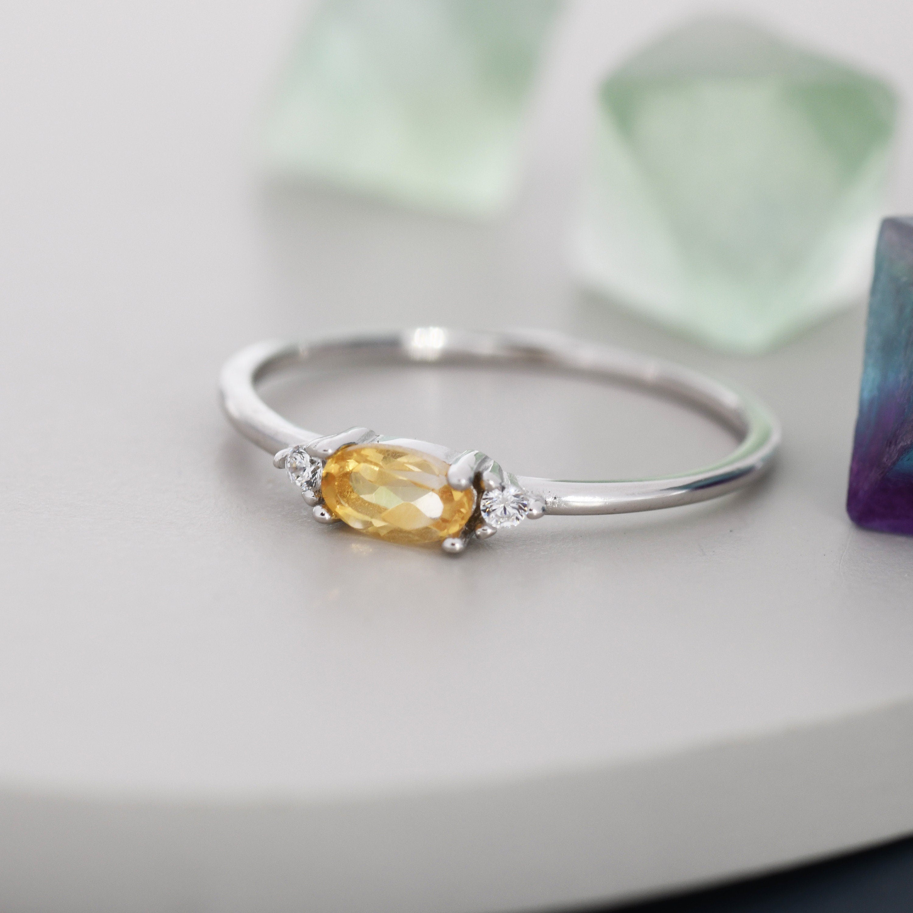 Dainty citrine ring deals
