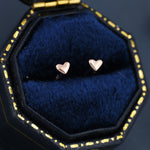 Extra Tiny 3mm Heart Stud Earrings, Barely Visible Heart Earrings, Stacking Earrings, Extra Small Heart Earrings