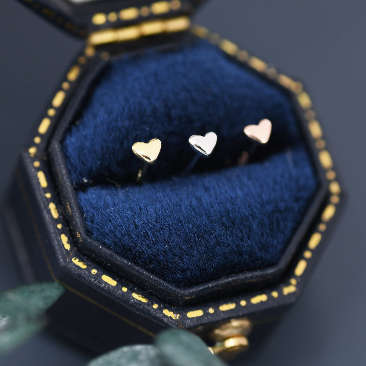 Extra Tiny 3mm Heart Stud Earrings, Barely Visible Heart Earrings, Stacking Earrings, Extra Small Heart Earrings
