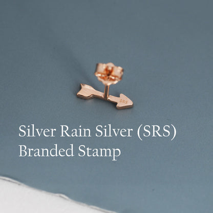 Sterling Silver Tiny Little Arrow Stud Earrings, Silver or Gold or Rose Gold, Dainty, Cute, Quirky and Fun Jewellery