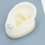 Genuine Larimar Stone Oval Stud Earrings in Sterling Silver, Blue Larimar Stud, Natural Semi-Precious Gemstones, Minimalist Earrings