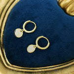 Sterling Silver Round Disk Drop Earrings, Silver or Gold, Huggie Hoop Earrings with Dangling Coins, Coin Earrings, Hoop Earrings, Disk Charm