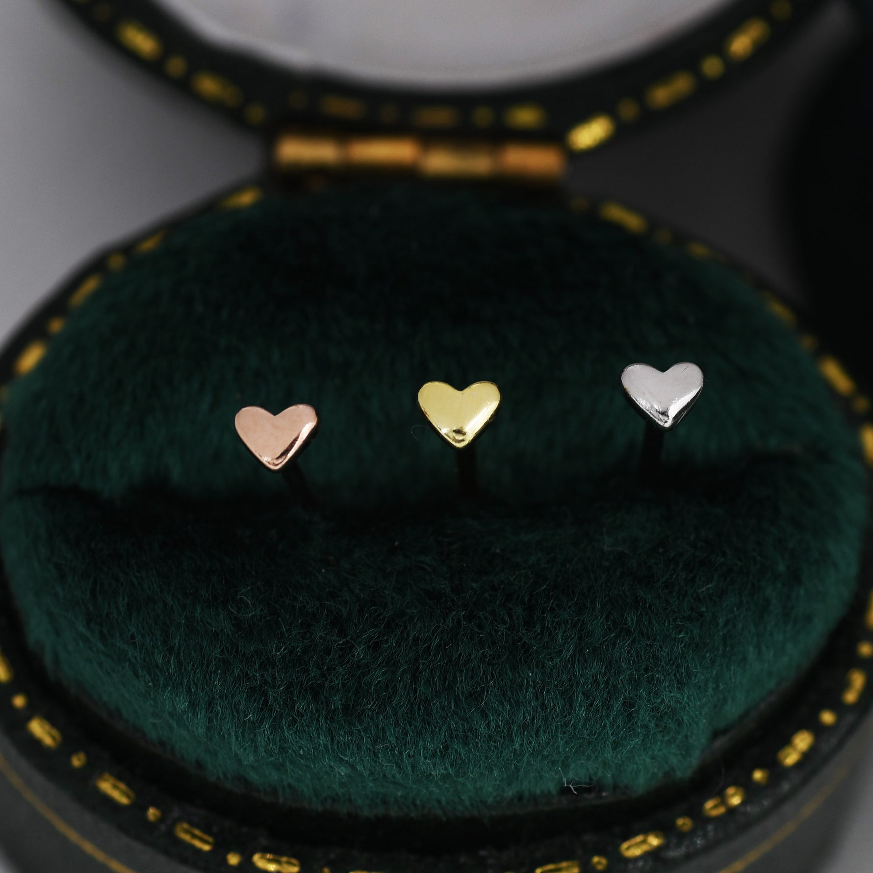 Extra Tiny 3mm Heart Stud Earrings, Barely Visible Heart Earrings, Stacking Earrings, Extra Small Heart Earrings