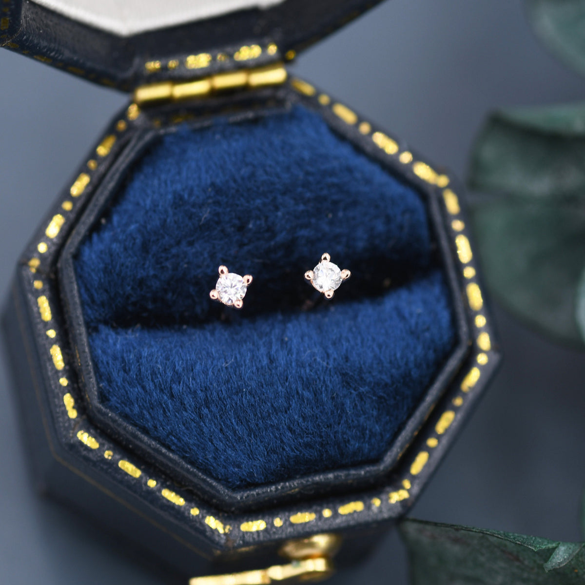 Barely Visible 2mm CZ Stud in Sterling Silver, Silver, Gold or Rose Gold, Extra Tiny CZ Stud