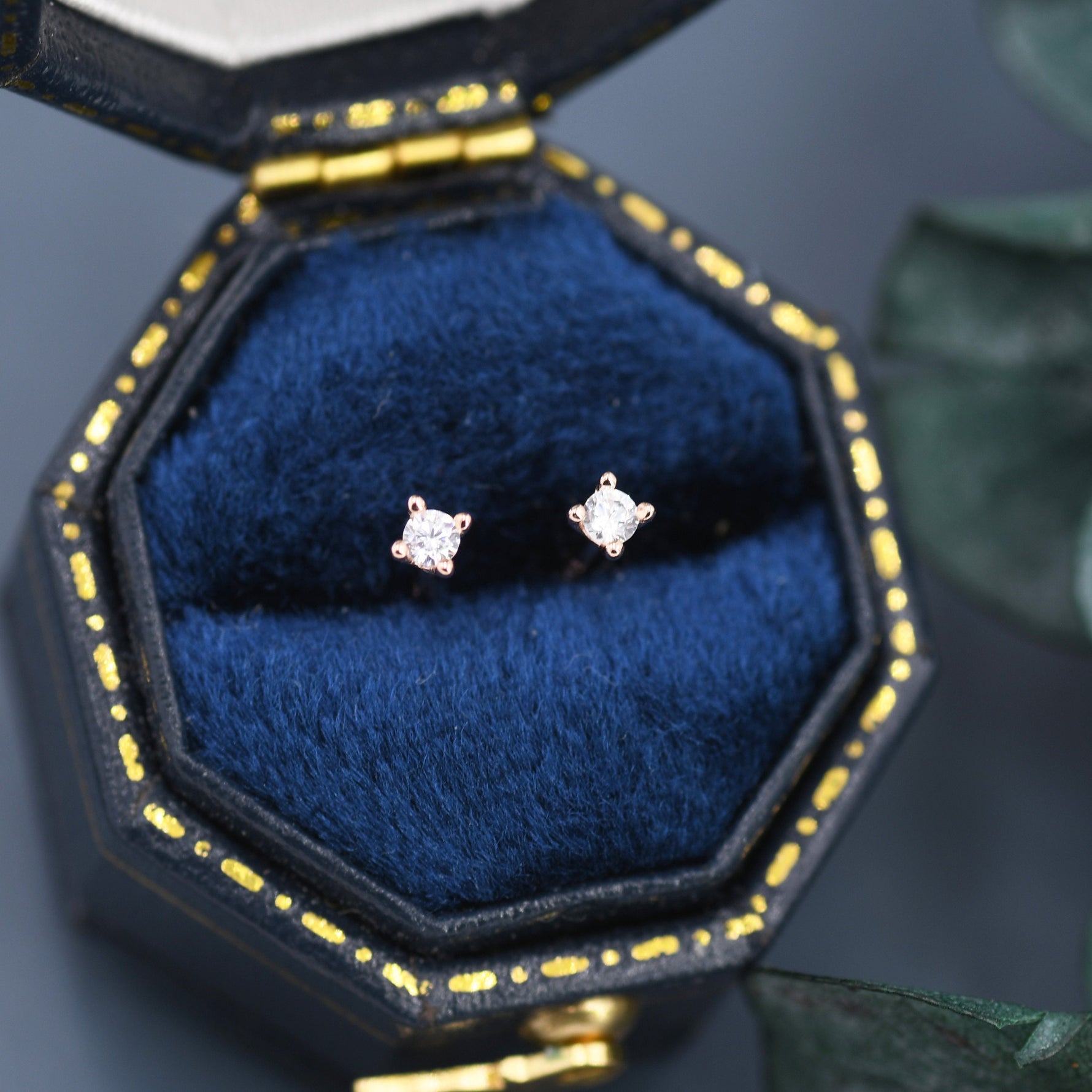 Barely Visible 2mm CZ Stud in Sterling Silver, Silver, Gold or Rose Gold, Extra Tiny CZ Stud