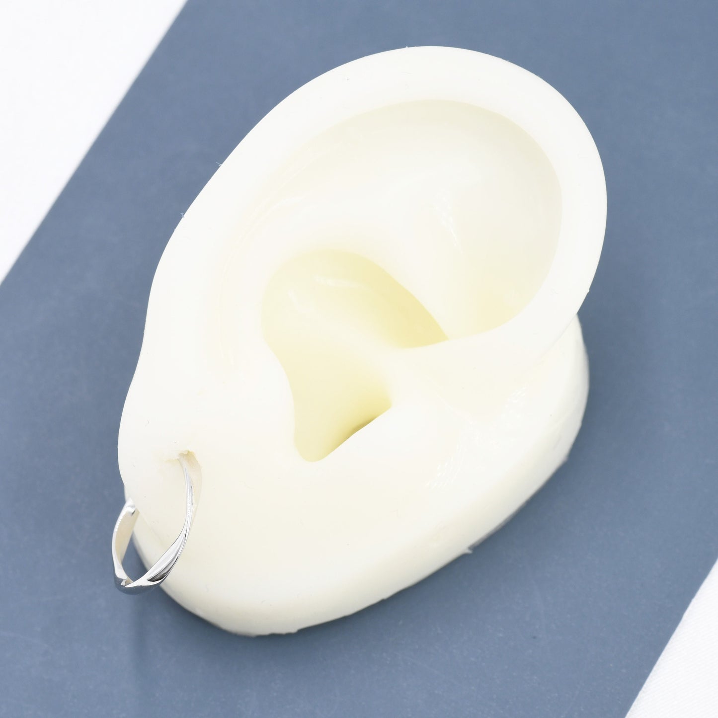 Sterling Silver Mobius Hoop Stud Earrings, Mobius Earrings, Circle Stud Earrings