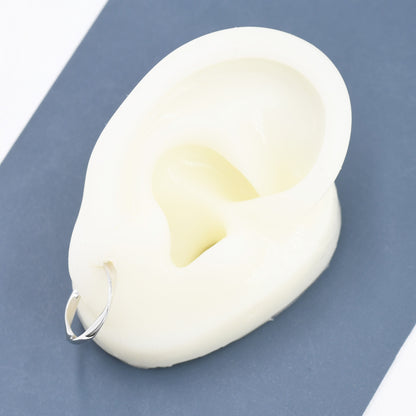 Sterling Silver Mobius Hoop Stud Earrings, Mobius Earrings, Circle Stud Earrings