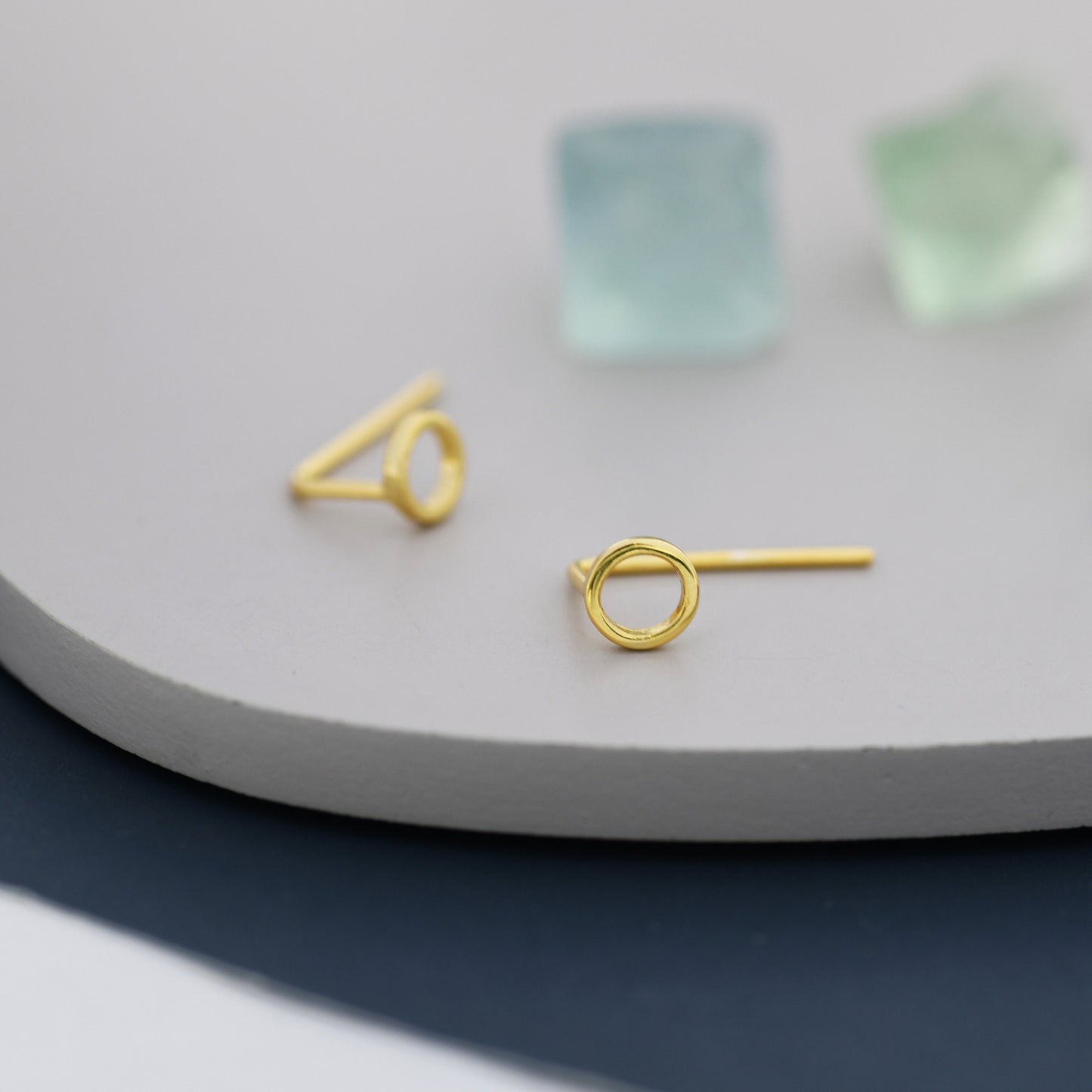 Mini Circle Ear Jacket in Sterling Silver, Silver, Gold or Rose Gold, Tiny Circle Threader Earrings, Minimalist and Geometric