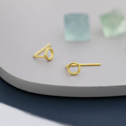 Mini Circle Ear Jacket in Sterling Silver, Silver, Gold or Rose Gold, Tiny Circle Threader Earrings, Minimalist and Geometric