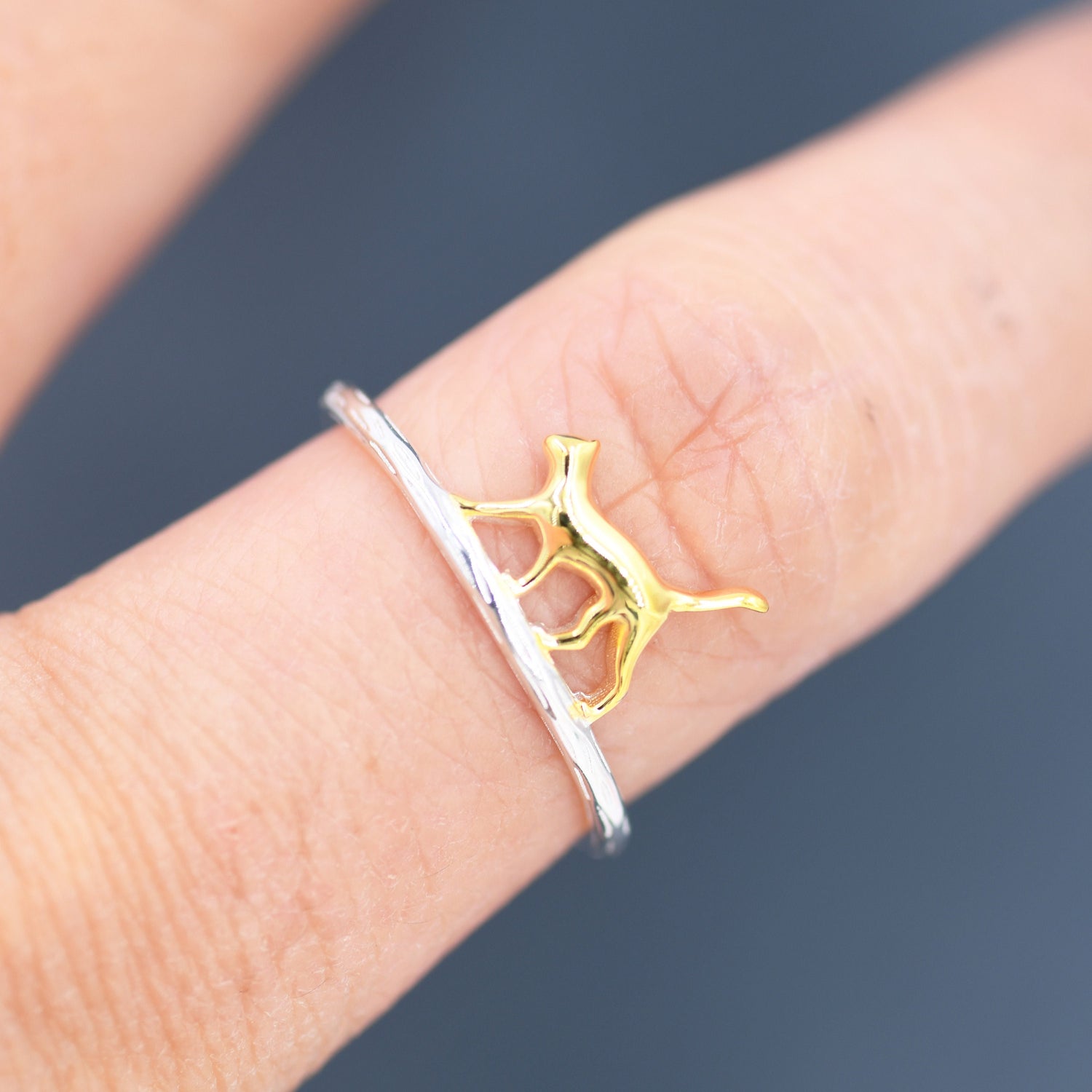 Cute Cat Ring in Sterling Silver, Cat Silhouette Ring, Two Finished Available, Kitty Cat Ring, Cat Lover Gift  US 5 - 8,