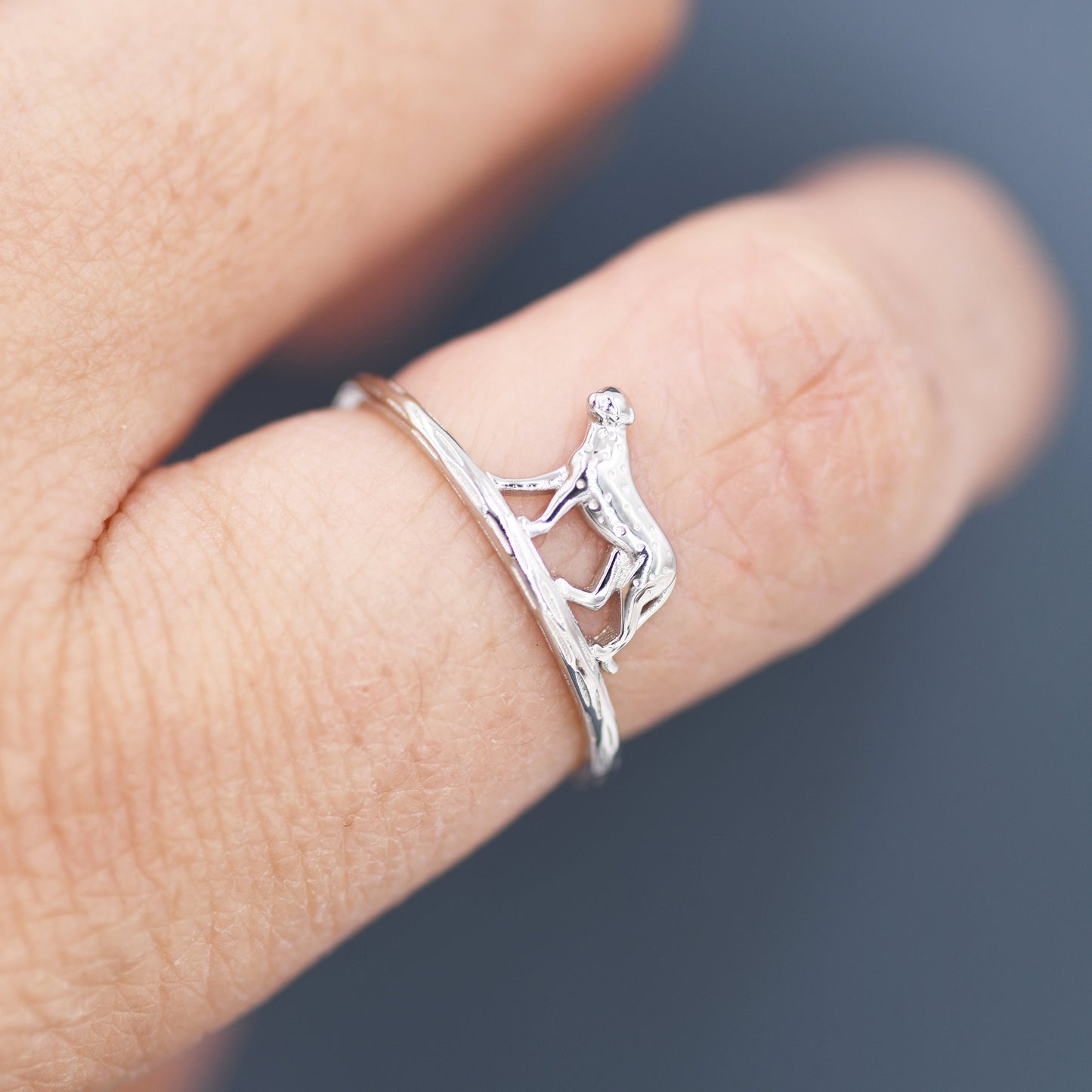 Leopard Ring in Sterling Silver, Cheetah Ring, Animal Jewellery, Fun and Quirky US 5 - 8,